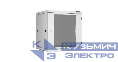 Шкаф настенный разборный 19дюйм 12U стекл. дверь Ш600хВ636хГ600мм 2 пары монтажных направляющих сер. NIKOMAX TWC-126060-R-G-GY