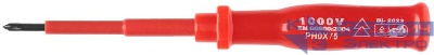 Отвертка изолированная 1000В CrV сталь пластик. ручка РН0 х 75мм FIT 55806