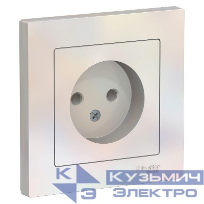 Розетка 1-м СП AtlasDesign 16А IP20 без заземл. в сборе жемчуж. SE ATN000440