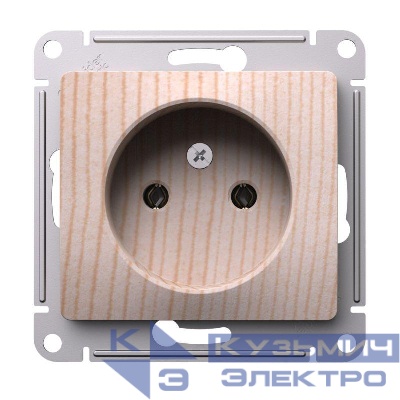 Розетка Glossa 16А без заземл. механизм сосна SE GSL001541