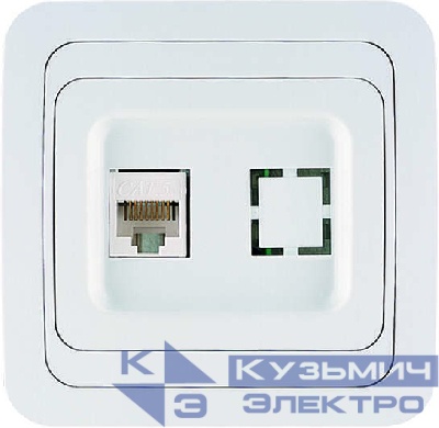 Розетка компьютерная 1-м СП Mimoza 16А IP20 бел./бел. Makel 12035