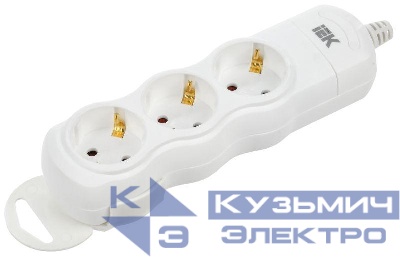 Колодка удлинителя 3-мест. с заземл. РПр03 IEK WYP10-D-KP-16-03-ZS-K01