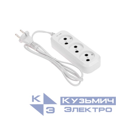 Удлинитель 3х1.5м без заземл. 2х0.75 бел. PROCONNECT 13-4205