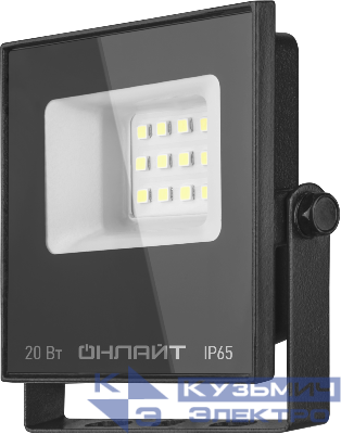 Прожектор светодиодный 90 844 OFL-03-20-6.5K-BL-IP65-LED 20Вт IP65 6500К 1600лм черн. ОНЛАЙТ 90844