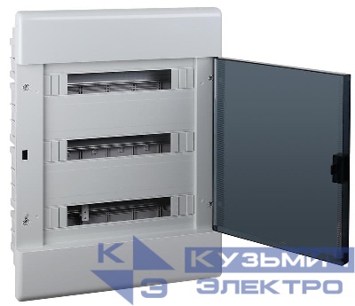 Щиток Тусо скрытая проводка на 54 модуля с дверцей 645х464х116мм (серый с прозр. дверцей) Ruvinil 68154СП