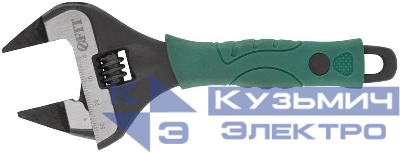 Ключ разводной "Карат" CrV обточенные узкие губки шкала увелич.захват прорезин.ручка 150мм (34мм) FIT 70201