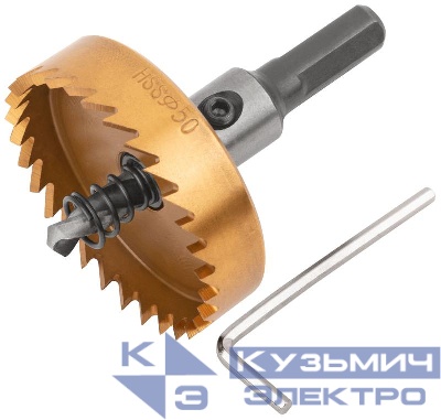 Коронка кольцевая по металлу 50мм титан. покрытие; HSS сталь FIT 36878