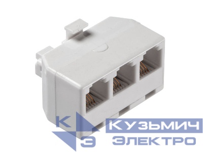 Переходник телефонный штекер RJ11 (6p4c) на три гнезда RJ11 (6p4c), NETKO Optima