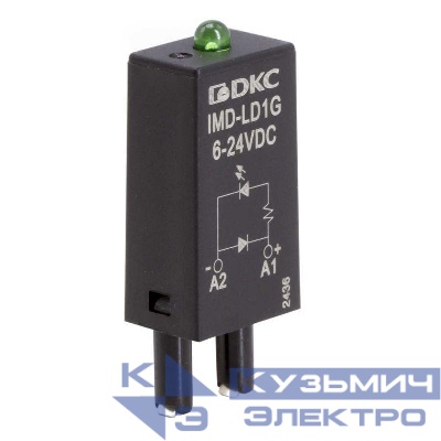 Модуль индикации и защиты LED зел.+диод (A1+) 6-24В DC DKC IMD-LD1G