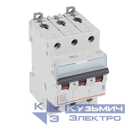 Выключатель автоматический модульный 3п C 25А 6кА DX3-E 6000 3мод. 230/400В Leg 407293
