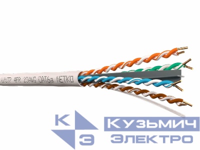 Кабель U/UTP4 cat.6a, 4 пары 23 AWG BC, 305м, одножильный, неэкранированный, с крестовиной, 305м, FLUKE TEST, NETKO Expert СКС