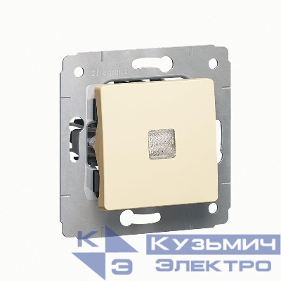 Выключатель 1-кл. СП Cariva 10А IP20 250В 10AX с подсветкой механизм сл. кость Leg 773710