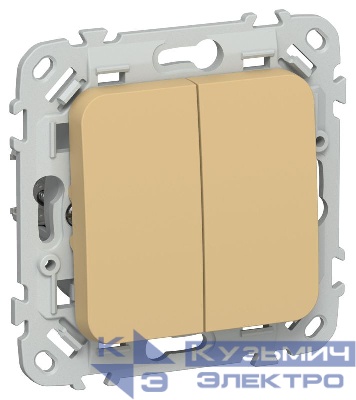 Выключатель 2-кл. СП FLITE ВС12-1-0-ФлШм 10А механизм шамуа IEK FI-V20-0-10-1-K89
