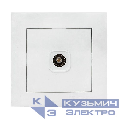 Розетка телевизионная TV 1-м Валенсия 5-862МГц 75Ом бел. PROxima EKF EWA00-027-10