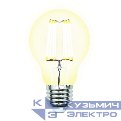 Лампа светодиодная LED-A60-10W/WW/E27/CL грушевидная PLS02WH форма "A" прозр. Sky свет теплый бел. 3000К упак. картон Uniel UL-00002625