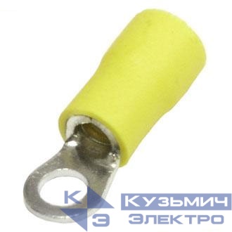 Кольцевой кабельный наконечник RVS 5,5-4 (НКИ d=4,3мм) 4-6мм2, изолированный, желтый, 100шт, NETKO Optima