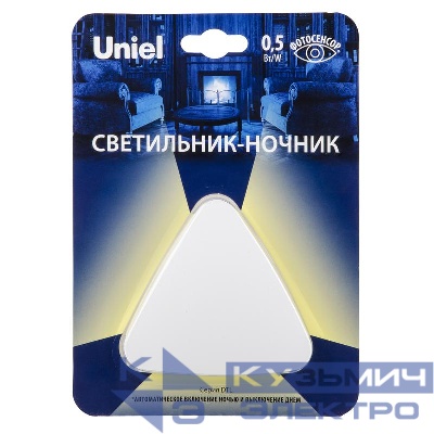 Светильник-ночник DTL-320 Треугольник/White/Sensor с фотосенсором (день-ночь) бел. Uniel UL-00007223