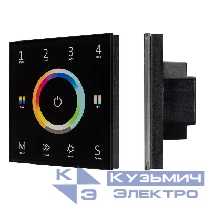 Панель Sens SMART-P67-MULTI Black (230В 4 зоны 2.4G) (IP20 пластик) Arlight 028322