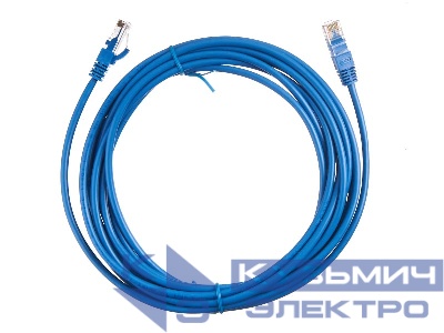 Патч-корд UTP4 cat.5e, 5.0м, литой коннектор, синий, Netko CKC