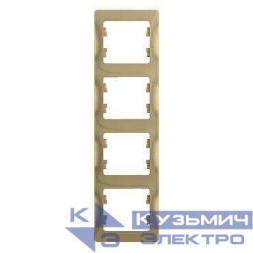 Рамка 4-м Glossa вертикал. титан SE GSL000408