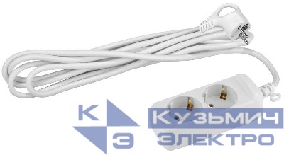 Удлинитель 2х1.5м с заземл. 10А IP20 UX-2e-1.5m ПВС 3х0.75 Эра Б0038572