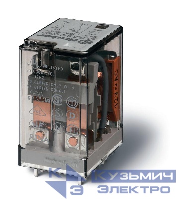 Реле миниатюрное универсальное электромеханич. монтаж на печатную плату 2CO 10А AgNi 230В AC RTI FINDER 551282300000