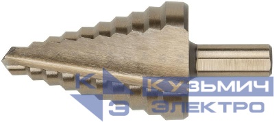 Сверло ступенчатое по металлу HSS Co5% (Р6М5К5) 10 ступеней 9-36мм FIT 36393