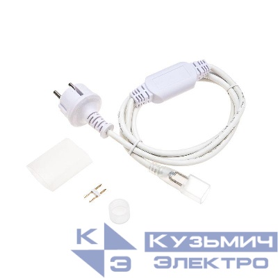 Набор установочный для Гибкого неона 16х16мм формы D (шнур питания каучук с диодным мостом и вилкой заглушка переходная муфта игла) 1.5м Neon-Night 134-501