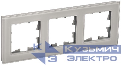 Рамка 3-м BRITE РУ-3-2-БрД стекло дым. IEK BR-M32-G-K30