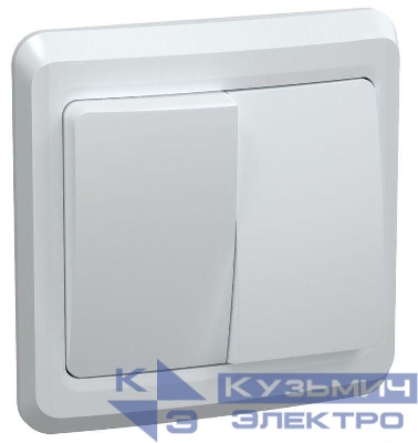 Выключатель 2-кл. СП Вега 10А IP20 ВС10-2-0-ВБ бел. GENERICA EVV20-K01-10-DM