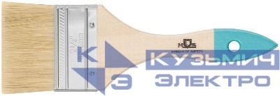 Кисть флейцевая натур. светлая щетина деревянная ручка 2.5дюйм (63мм) MOS 00706М