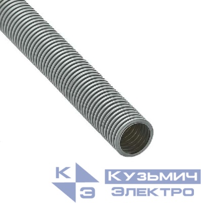 Труба гофрированная ПВХ легкая d50мм с протяжкой сер. (уп.15м) Ruvinil 15001