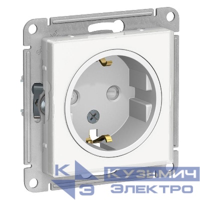 Розетка 1-м СП AtlasDesign Art 16А IP20 с заземл. защ. шторки механизм бел. SE ATN200145