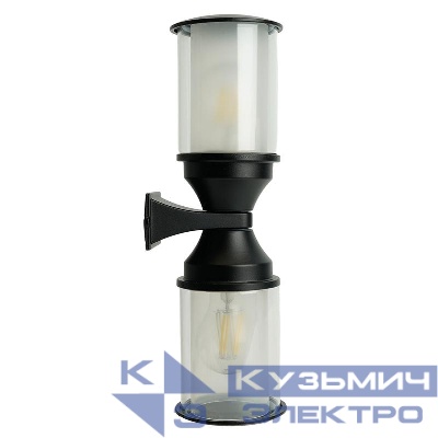 Светильник DH1402 2хE27 220-240В садово-парковый на стену вверх/вниз черн. FERON 51737