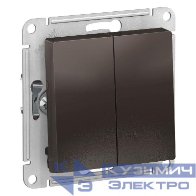 Переключатель проходной 2-кл. СП AtlasDesign 10А IP20 (сх. 6/2) 10AX механизм мокко SE ATN000665