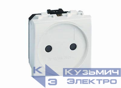 Розетка 1-м СП 2мод. Brava 16А IP20 без заземл. защ. шторки бел. DKC 76483B