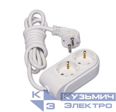 Удлинитель 2х3м с заземл. 16А IP20 ПВС 3х1.5 защ. шторки Makel N2210044