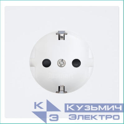 Розетка 1-м СП FD Shuko 16А IP20 с заземл. защ. шторки механизм бел. матов. soft touch Jasmart FD5501PWM
