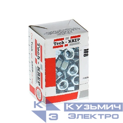 Гайка шестигранная М8 DIN 934 оцинк. (уп.100шт) Tech-Krep/Zitar 105248