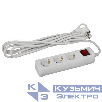 Удлинитель 3х1.5м с заземл. 10А с выкл. ПВС 3х0.75 UX-3es-1.5m Эра Б0057740