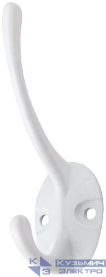 Крючок-вешалка двойн. бел. 66873