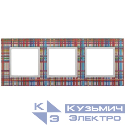 Рамка 3-м 14-5103-00 стекло Elegance прозрачный+бел. ЭРА Б0034505