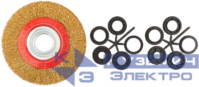 Корщетка-колесо стальная латунированная волнистая проволока 150мм FIT 39015