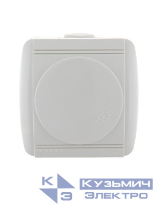 Розетка 1-м ОП Nata 16А IP20 с заземл. с защ. крышкой керамика бел. LEZARD 710-0200-123