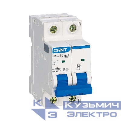 Выключатель автоматический модульный 2п (1P+N) B 16А 6кА NXB-63 (R) CHINT 814079