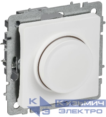 Светорегулятор поворотно-нажимной СП BRITE СС10-1-0-БрАБ 600Вт механизм арктич. бел. IEK BR-D20-0600-K91