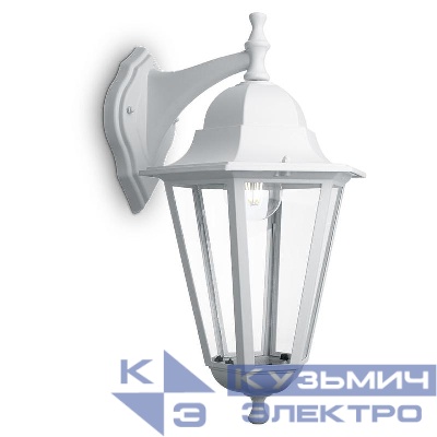 Светильник 6202/PL6202 100Вт E27 230В садово-парковый на стену вниз бел. FERON 11065