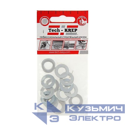 Шайба плоская М10 DIN 125 цинк. (пакет) (уп.15шт) Tech-Krep/Zitar 103046