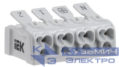 Клемма пружинная соединительная КСП4-2L+N+PE IEK UKZ-B06-4P-F0-E0-10