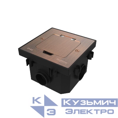 Лючок MultiDesk MDK20 на 2мод. IP44 с монтажной коробкой для бетонных полов медь SE MDK20202CC